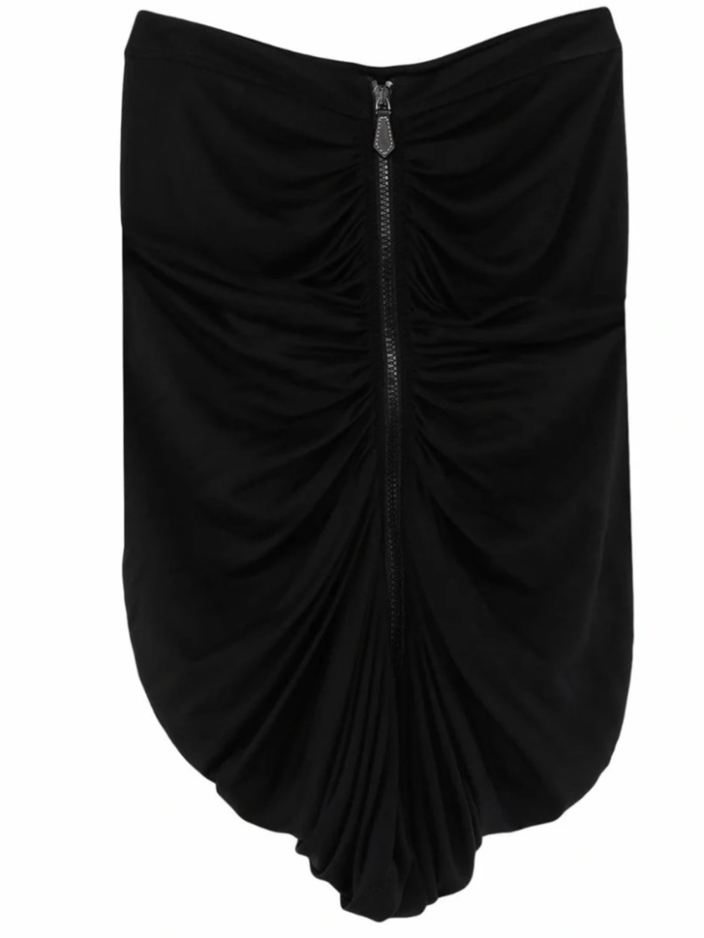 Burberry Black Ruched Zip-Front Women's mini skirt only size 6 NWT